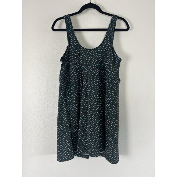 Maxine of Hollywood Vtg Plus 22W One Piece Swimsuit Dress Brown & Teal Polkadot - Picture 2 of 11